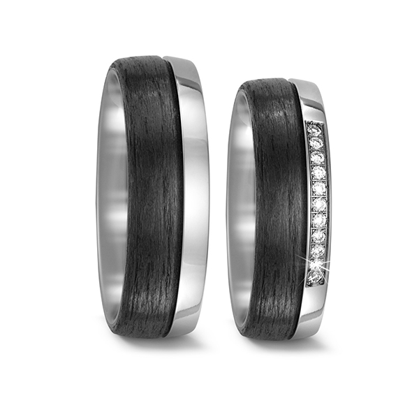 Titan/Carbon mit Brillant – Kollektion Titanfactory